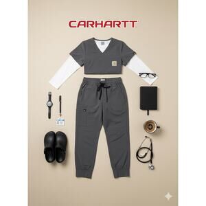 Carhartt Solid Gray Scrub Pants / Bottoms Sz. L